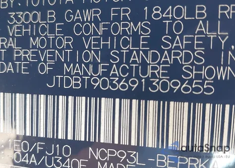 2009 Toyota Yaris из США, поврежденный, VIN JTDBT903691309655